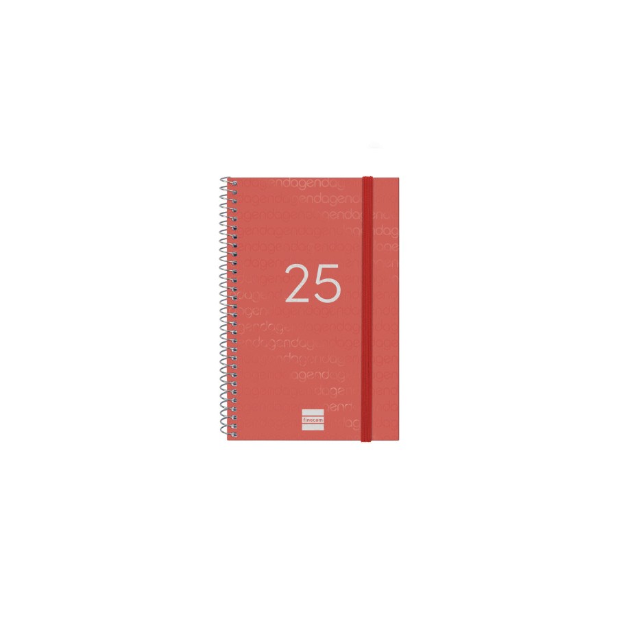 AGENDA 2025 BASIC YEAR E5 117X181MM SEMANA VISTA HORIZONTAL ROJO FINOCAM 741443025