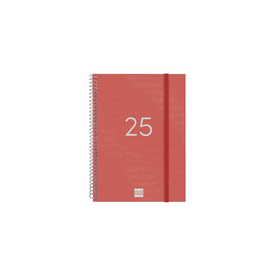 AGENDA 2025 BASIC YEAR E10 155X212MM SEMANA VISTA HORIZONTAL ROJO FINOCAM 741453025