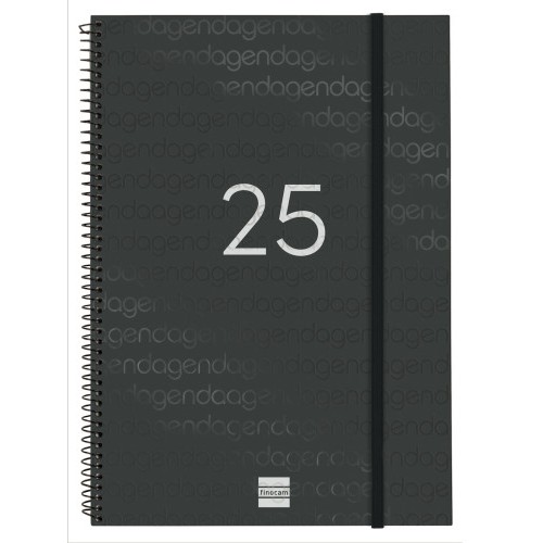 AGENDA 2025 BASIC YEAR E40 210X297MM SEMANA VISTA HORIZONTAL NEGRO FINOCAM 741466025