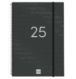 AGENDA 2025 BASIC YEAR E40 210X297MM SEMANA VISTA HORIZONTAL NEGRO FINOCAM 741466025