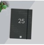 AGENDA 2025 BASIC YEAR E40 210X297MM SEMANA VISTA HORIZONTAL NEGRO FINOCAM 741466025