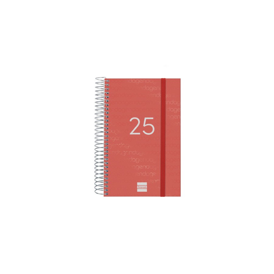 AGENDA 2025 BASIC YEAR E5 117X181MM DIA PAGINA ROJO FINOCAM 741093025