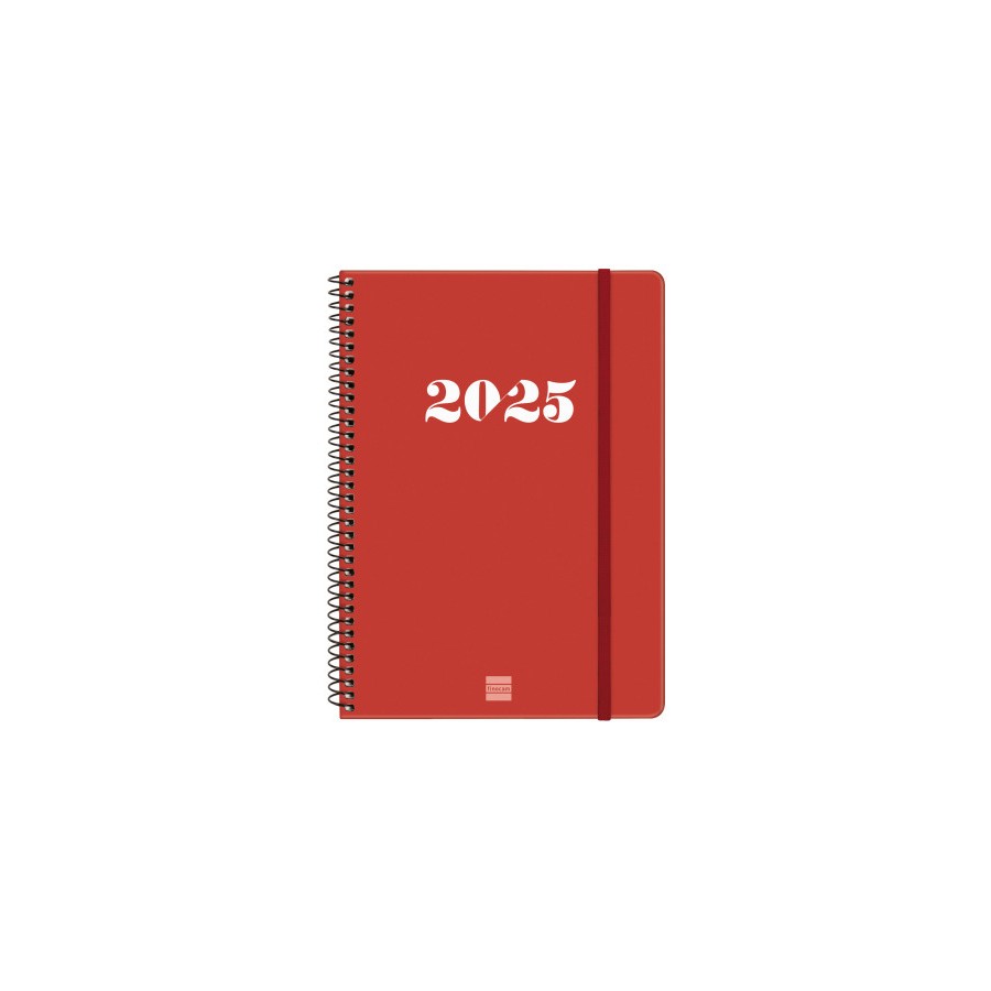 AGENDA 2025 BASIC MY E10 155X212MM SEMANA VISTA HORIZONTAL ROJO FINOCAM 743503025