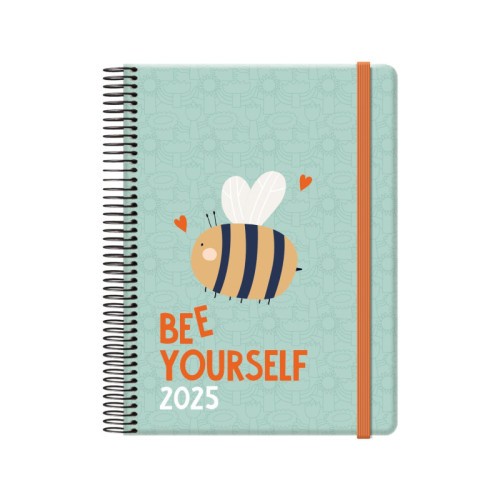 AGENDA 2025 CUTE DIA PAGINA 15 X 21 CM MODELO BEE CON 4 HOJAS DE PEGATINAS DOHE 12905- 25