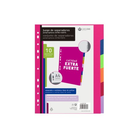 1838-JUEGO SEPARADORES POLIPROPILENO EXTRA FUERTE 10 POSICIONES CARCHIVO 49051099