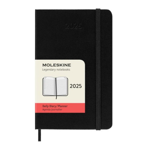 AGENDA 2025 TAPA DURA 12 MESES DIARIA P (9 x 14 CM) NEGRA MOLESKINE DHB12DC2Y25