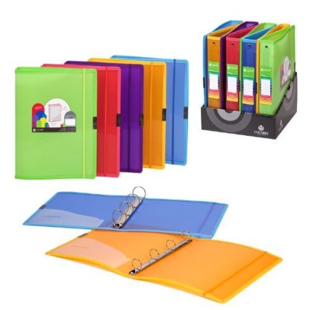 1839-CARPETA DE ANILLAS POLIPROPILENO DUNE A4+ 4/25MM GOMA AZUL CARCHIVO 12370450