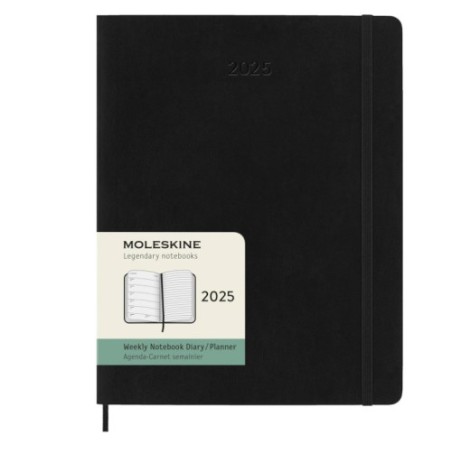 AGENDA 2025 TAPA BLANDA 12 MESES SEMANAL XL (19 X 25 CM) NEGRA MOLESKINE DSB12WN4Y25