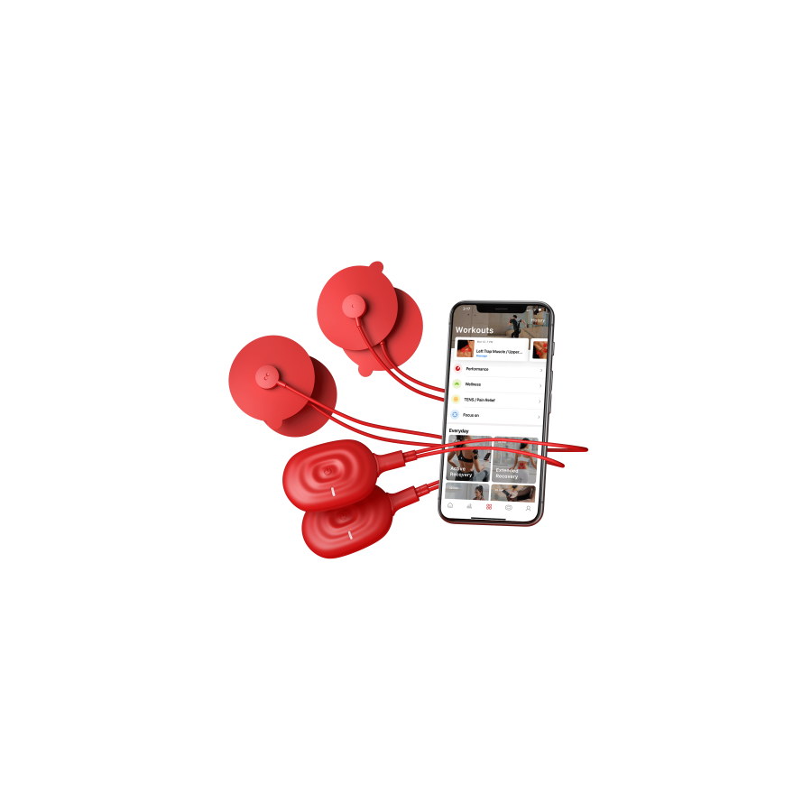 Theragun PowerDot 2.0 Duo estimulador muscular electronico Unidad de electrodos Rojo
