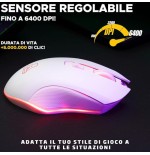 GAMING MOUSE WIRELESS - 6400 DPI - WHITE
