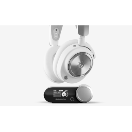 Steelseries Arctis Nova Pro Wireless Auriculares Inalambrico y alambrico Diadema Juego Bluetooth Plata, Blanco