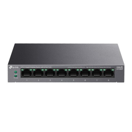 18950-TP-Link LiteWave LS108GP switch No administrado Gigabit Ethernet (10/100/1000) Energia sobre Ethernet (PoE) Negro