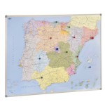 1898-MAPA DE ESPANA Y PORTUGAL MAGNETICO 103X129 CM. MARCO ALUMINIO FAIBO 153T