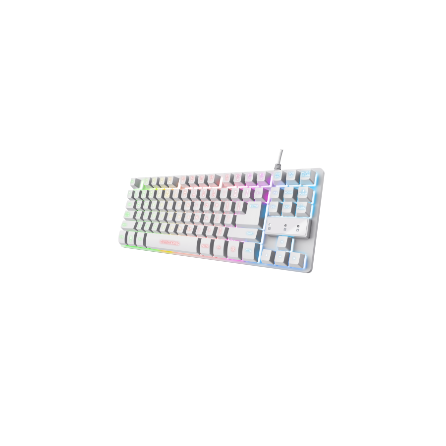 18987-Trust GXT 833W Thado teclado Juego USB QWERTY Espanol Blanco