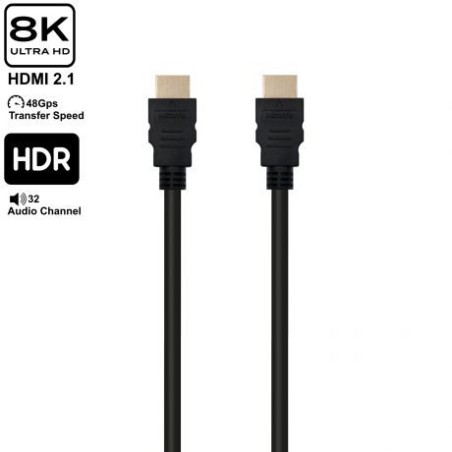 19011-EWENT ULTRA HIGH SPEED HDMI 2.1 CABLE WITH ETHERNET, BLACK, M/M 10,0M, 8K@60HZ, HDR