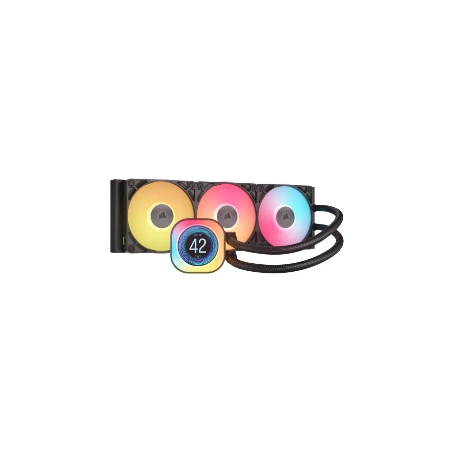 19060-Corsair iCUE LINK TITAN 360 RX LCD Procesador Refrigerador de aire 12 cm Negro 1 pieza(s)