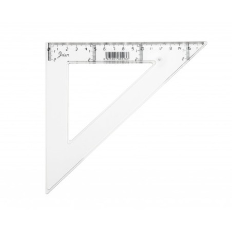 1909-ESCUADRA TRANSPARENTE EN PLASTICO INYECTADO GRADUADO Y BISELADO 25 CM. FAIBO 41225