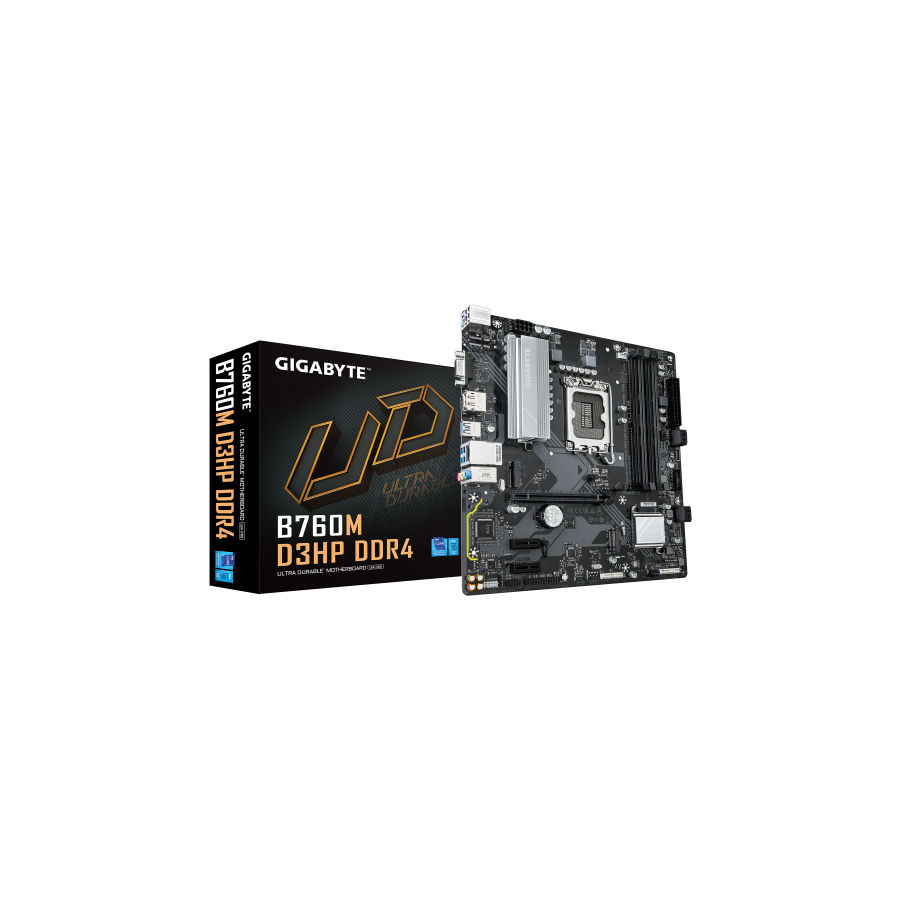 19095-GIGABYTE B760M D3HP DDR4 - Compatible con CPUs Intel Core de 14a generacion, VRM Digital 4+1+1 fases, hasta 5333MH