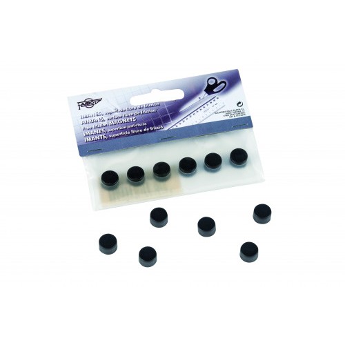 1937-BLISTER DE 6 IMANES REDONDOS 10MM. EN COLOR NEGRO FAIBO 60-10-02