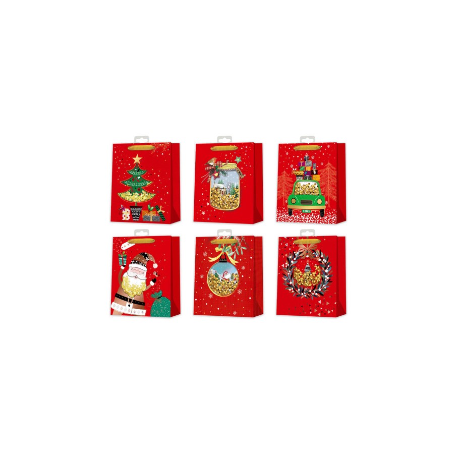 19377-BOLSA NAVIDAD ROJA C/ CONFETTI BISMARK 332865