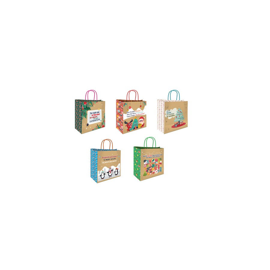 19380-BOLSA KRAFT NAVIDAD MENSAJES BISMARK 331662
