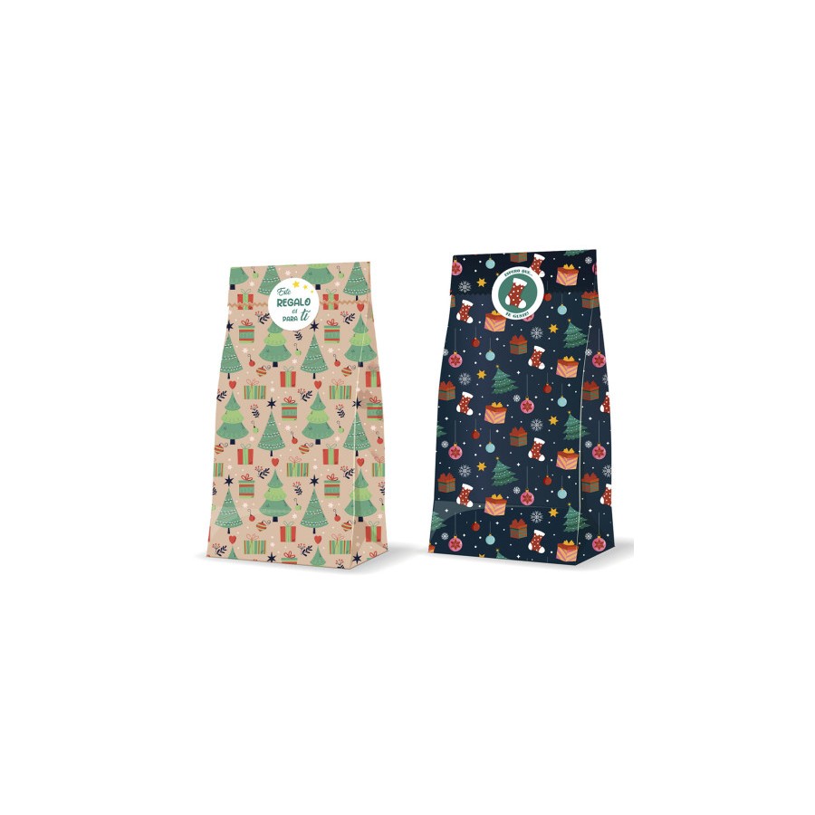 19384-SOBRE REGALO NAVIDAD 3 UND + ADHESIVOS 20+8X42 CM CM BISMARK 332845