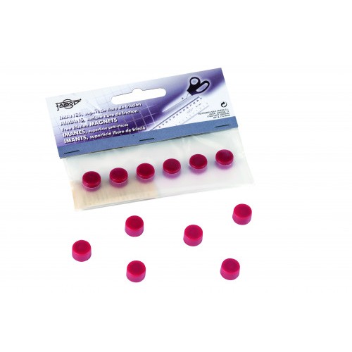 1940-BLISTER DE 6 IMANES REDONDOS 10MM. EN COLOR ROJO FAIBO 60-10-03