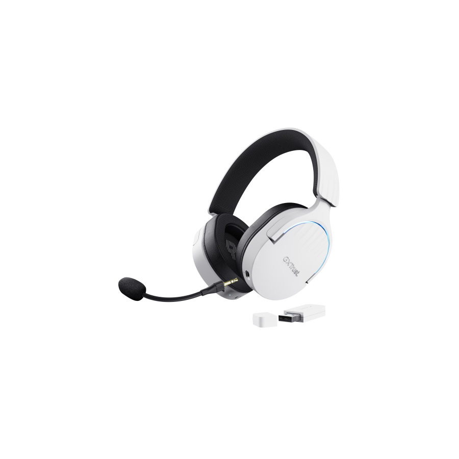 19416-Trust GXT 491W FAYZO Auriculares Inalambrico y alambrico Diadema Juego USB Tipo C Bluetooth Negro, Blanco