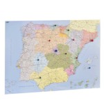 1945-MAPA ESPANA Y PORTUGAL PLASTIFICADO SIN MARCO ENROLLADO 103X129 CM. FAIBO 153G