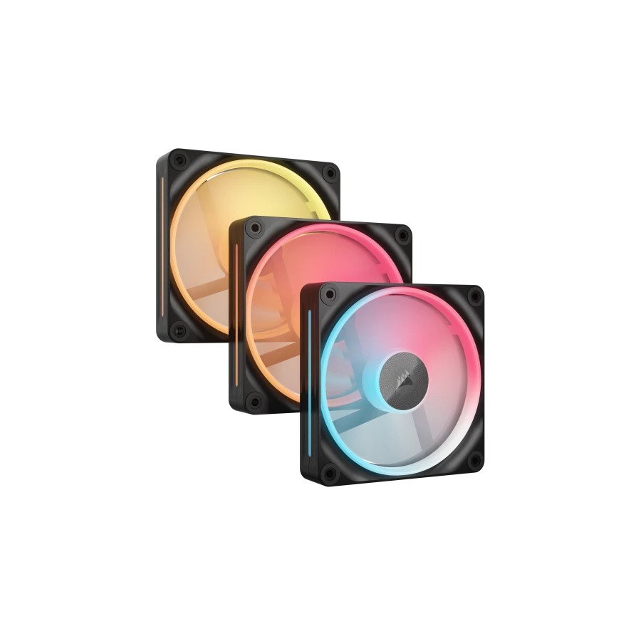 19642-Corsair iCUE LINK LX120-R RGB Carcasa del ordenador Ventilador 12 cm Negro 3 pieza(s)