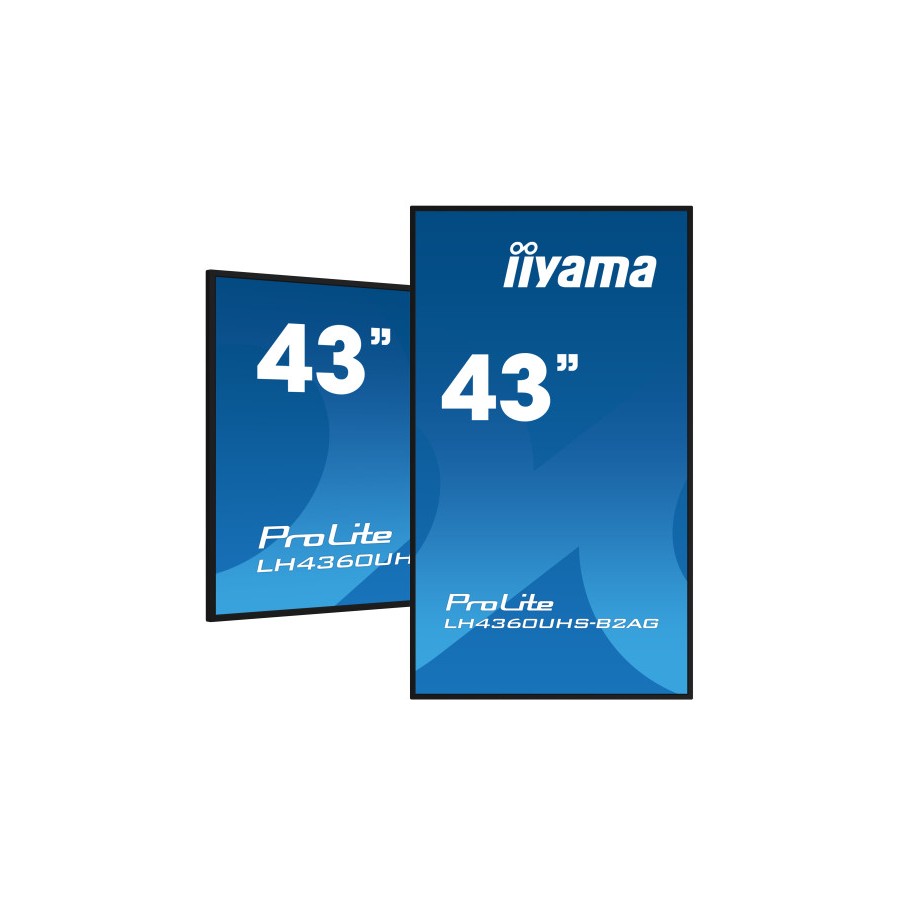 19698-MONITOR IIYAMA 43" 3840X2160, UHD, 500CD/M2, MM 2X 10W, 3X HDMI, USB X2 (V2.0), WIFI,  PLUG DDC2B / RS232C XL, IIS