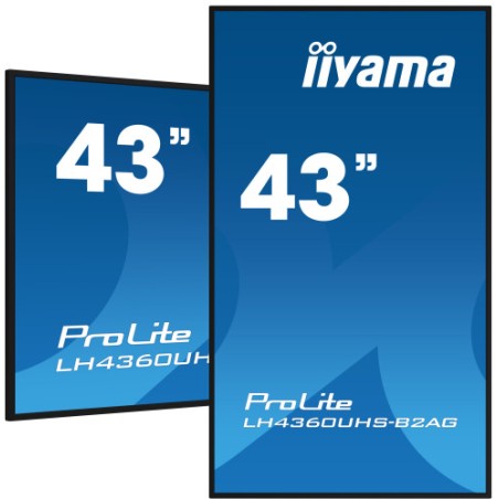 19698-MONITOR IIYAMA 43" 3840X2160, UHD, 500CD/M2, MM 2X 10W, 3X HDMI, USB X2 (V2.0), WIFI,  PLUG DDC2B / RS232C XL, IIS