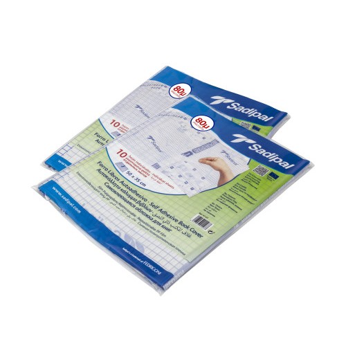 19714-PACK 10 HOJAS INDIVIDUALES FORRO ADHESIVO REPOSICIONABLE - 0,50 X 0,35 M - 80 MICRAS SADIPAL 01127