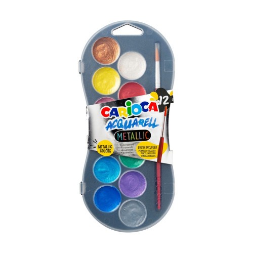 19733-ESTUCHE ACUARELAS METALLIC 12 COLORES CARIOCA 42407