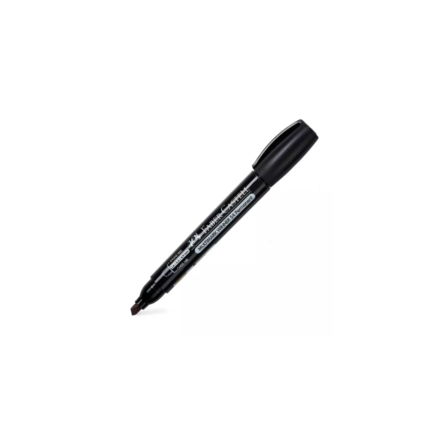 19742-MARCADOR MULTIMARK WINNER 54-E NEGRO PUNTA BISELADA Y SIN CLIP FABER CASTELL 153199