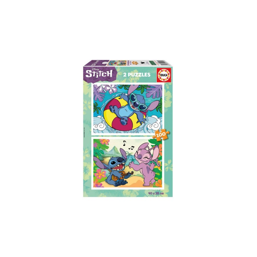 19770-CAJA PUZZLE 2X100 STITCH EDUCA BORRAS 19998
