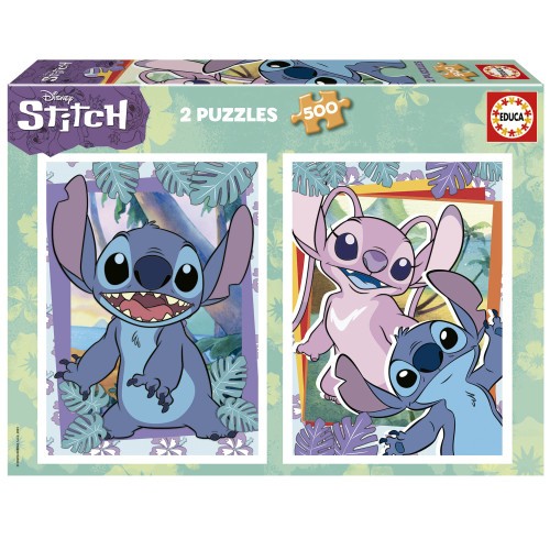 19772-CAJA PUZZLE 2X500 STITCH EDUCA BORRAS 19732