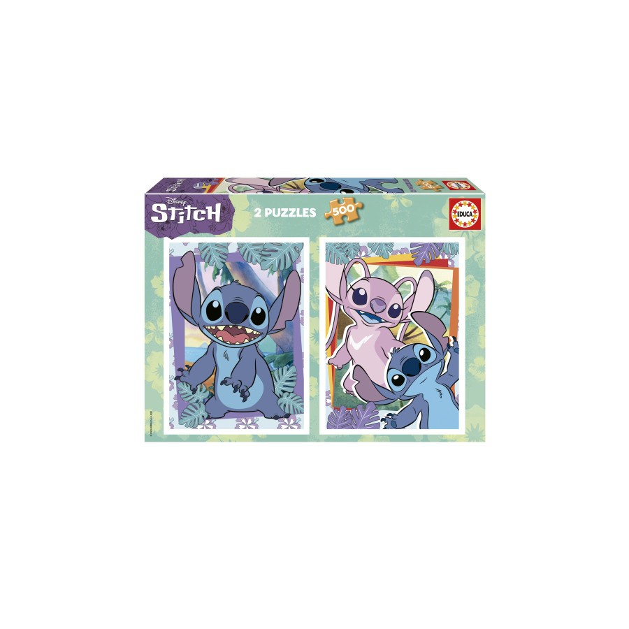 19772-CAJA PUZZLE 2X500 STITCH EDUCA BORRAS 19732
