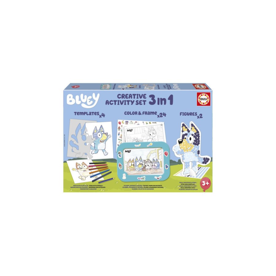 19776-SET 3 IN 1 BLUEY "CREATIVE ACTIVITY SET" EDUCA BORRAS 19887