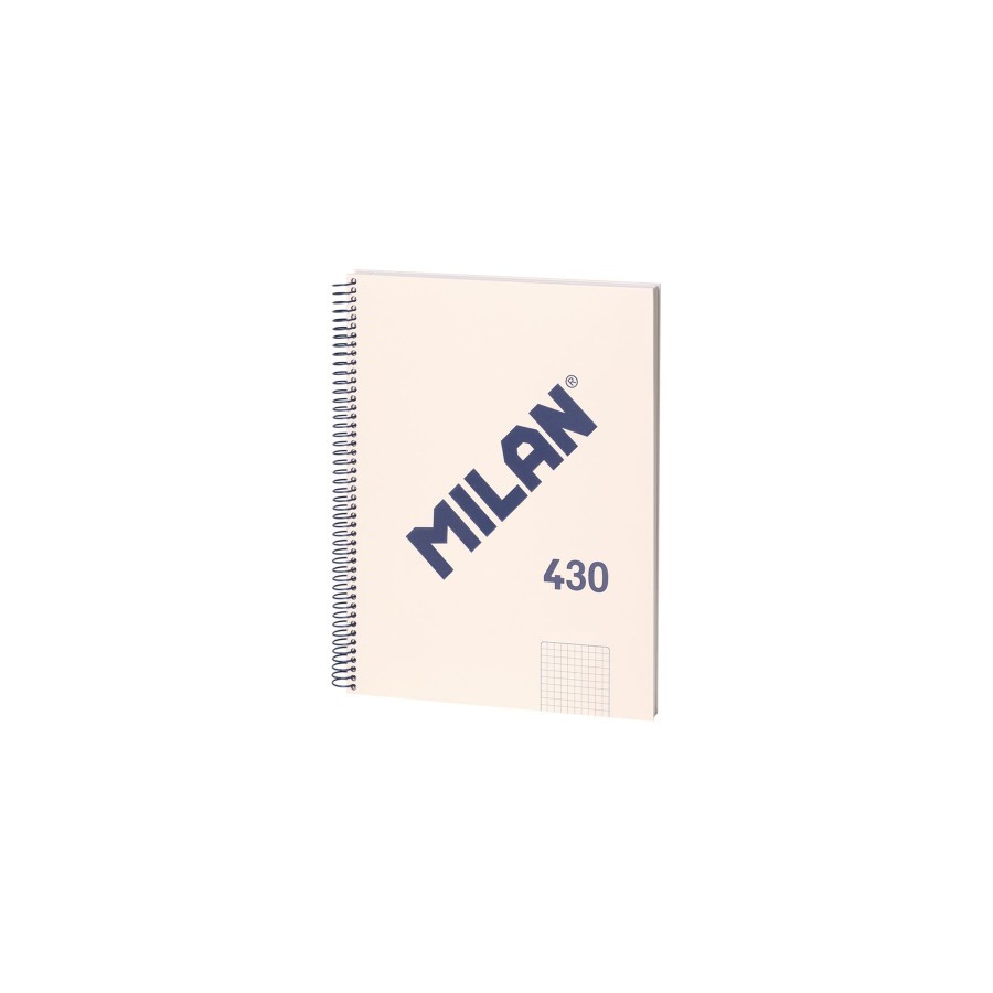 19836-LIBRETA CON ESPIRAL, PAPEL CUADRICULADO, 80 HOJAS A4, SERIE 1918, BEIGE MILAN 57143E80BG