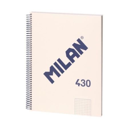 19836-LIBRETA CON ESPIRAL, PAPEL CUADRICULADO, 80 HOJAS A4, SERIE 1918, BEIGE MILAN 57143E80BG