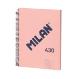 19840-LIBRETA CON ESPIRAL, PAPEL CUADRICULADO, 80 HOJAS A4, SERIE 1918, ROSA MILAN 57143E80P