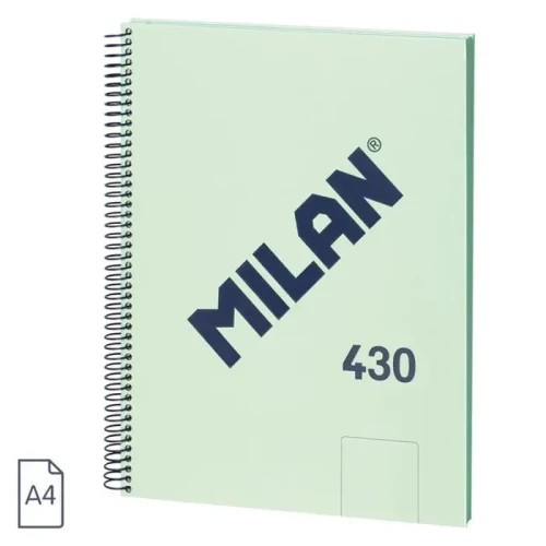 19854-CUADERNO A4 CON ESPIRAL Y TAPA DURA, 80 HOJAS BLANCAS DE 95 GR/M, COLECCION 430 SINCE 1918, VERDE MILAN 57141E80GR