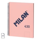 19857-CUADERNO A4 CON ESPIRAL Y TAPA DURA, 80 HOJAS BLANCAS DE 95 GR/M, COLECCION 430 SINCE 1918, ROSA MILAN 57141E80P
