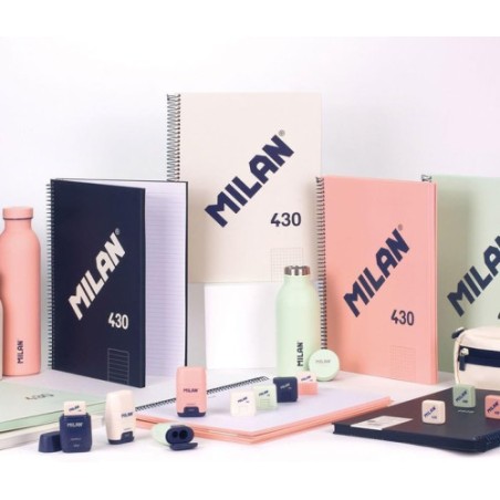 19858-CUADERNO A4 CON ESPIRAL Y TAPA DURA, 80 HOJAS BLANCAS DE 95 GR/M, COLECCION 430 SINCE 1918, ROSA MILAN 57141E80P