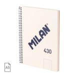 19859-CUADERNO A5 CON ESPIRAL Y TAPA DURA, 80 HOJAS BLANCAS DE 95 GR/M, COLECCION 430 SINCE 1918, BEIGE MILAN 57151E80BG