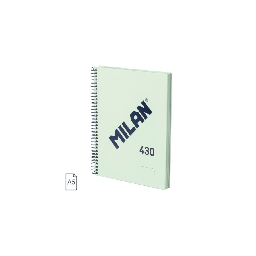 CUADERNO A5 CON ESPIRAL Y TAPA DURA, 80 HOJAS BLANCAS DE 95 GR/M, COLECCION 430 SINCE 1918, VERDE MILAN 57151E80GR