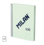 CUADERNO A5 CON ESPIRAL Y TAPA DURA, 80 HOJAS BLANCAS DE 95 GR/M, COLECCION 430 SINCE 1918, VERDE MILAN 57151E80GR