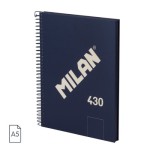 19865-CUADERNO A5 CON ESPIRAL Y TAPA DURA, 80 HOJAS BLANCAS DE 95 GR/M, COLECCION 430 SINCE 1918, AZUL MILAN 57151E80B