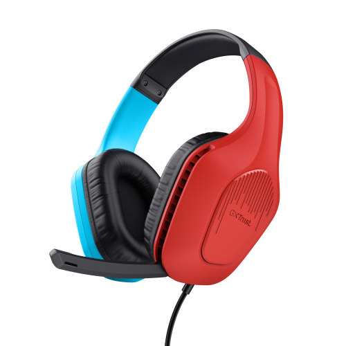 20090-Trust GXT 416S Zirox Auriculares Alambrico Diadema Juego Negro, Cian, Rojo
